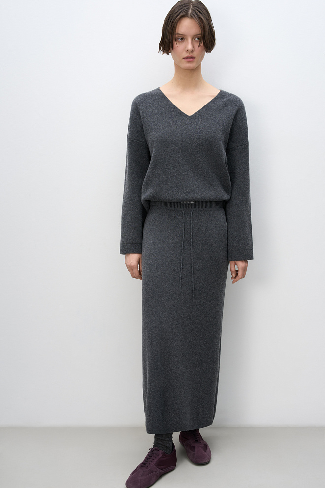 Трикотажная юбка из кашемира и шерсти