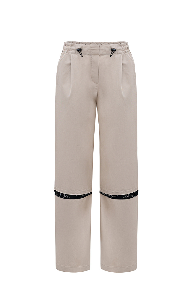 Широкие брюки со вставками 