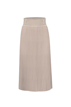 бежевый Трикотажная юбка плиссе длины миди с эластичным широким поясом и шлевками для ремня.