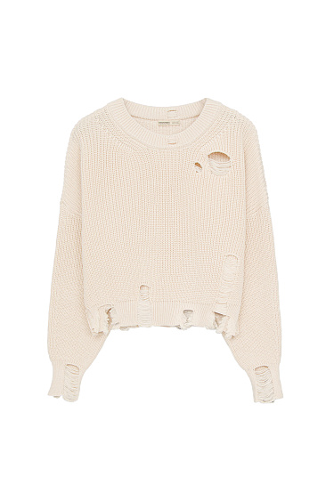 Джемпер из 100% хлопка с рваной текстурой