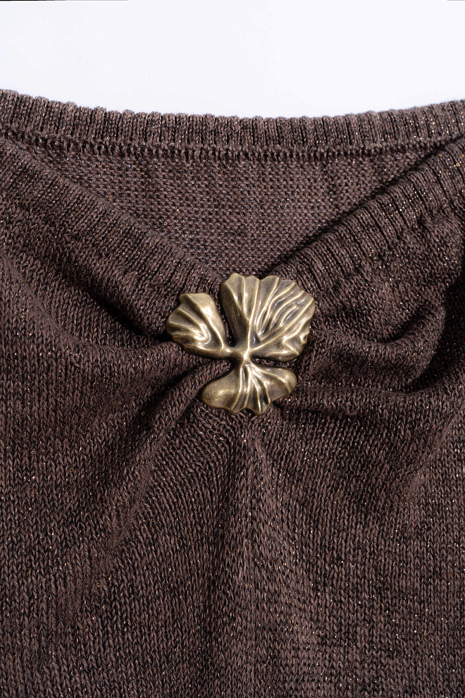 Юбка изо льна с люрексом