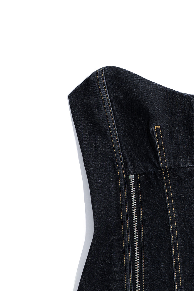 Джинсовый корсет с застежкой на молнию