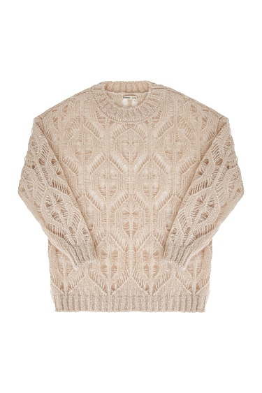 Ажурный джемпер из мохера и шерсти