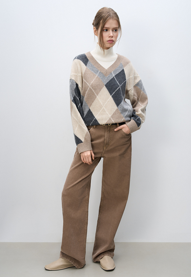 Джемпер из кашемира с узором аргайл