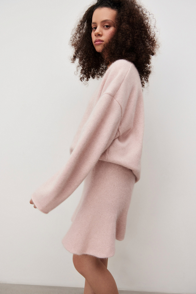 Юбка мини из пуха лисы