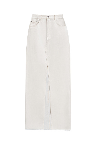 Джинсовая юбка с разрезом