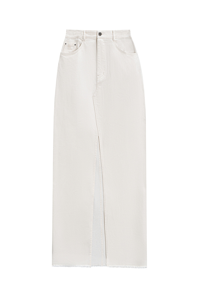 Джинсовая юбка с разрезом