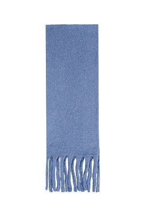 голубой Широкий шарф с бахромой из шерсти альпака.