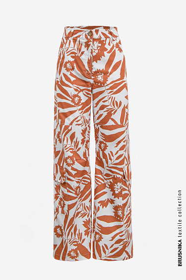 Брюки карго из 100% льна