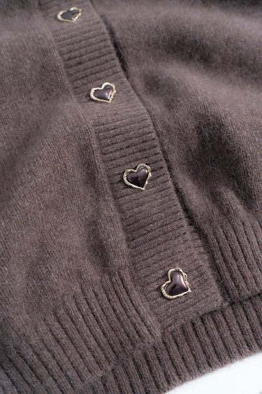 Удлиненный кардиган из пуха лисы 