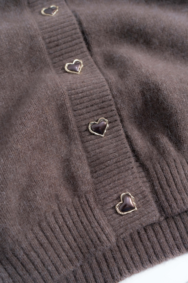 Удлиненный кардиган из пуха лисы 