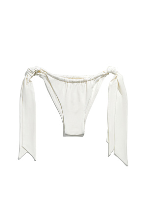 молочный Плавки бразилиано, декорированные широкими лентами.