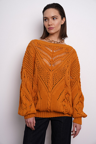 Ажурный джемпер из хлопка