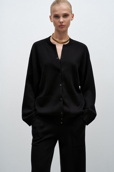 Трикотажный бомбер в основе из шерсти мериноса