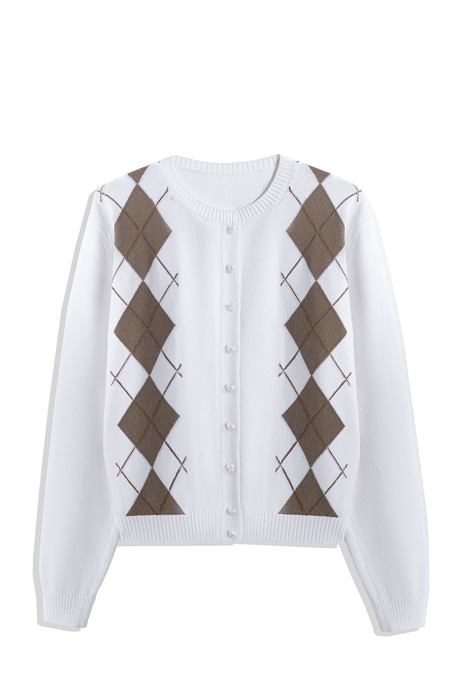 Кардиган с узором аргайл