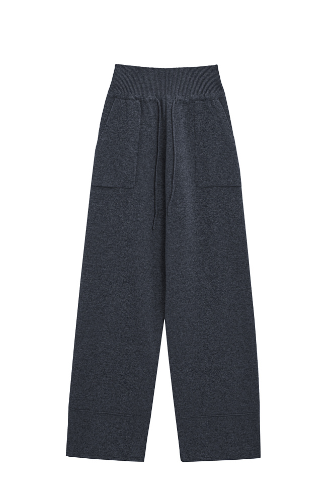 Трикотажные брюки с широким поясом