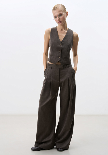 Брюки палаццо из фланели 