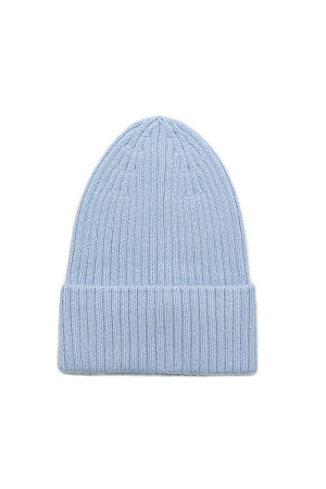 голубой Трикотажная шапка с отворотом. Модель выполнена из смесовой ангоры.