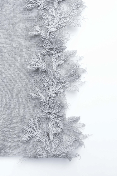 Юбка макси с кружевом из шерсти мериноса