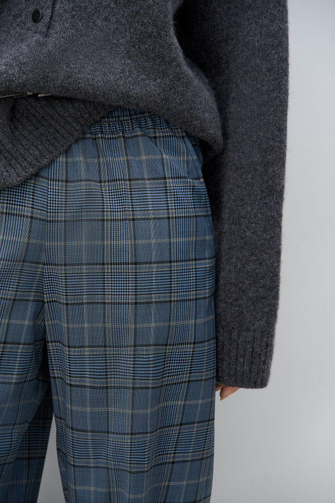 Брюки в клетку из шерсти