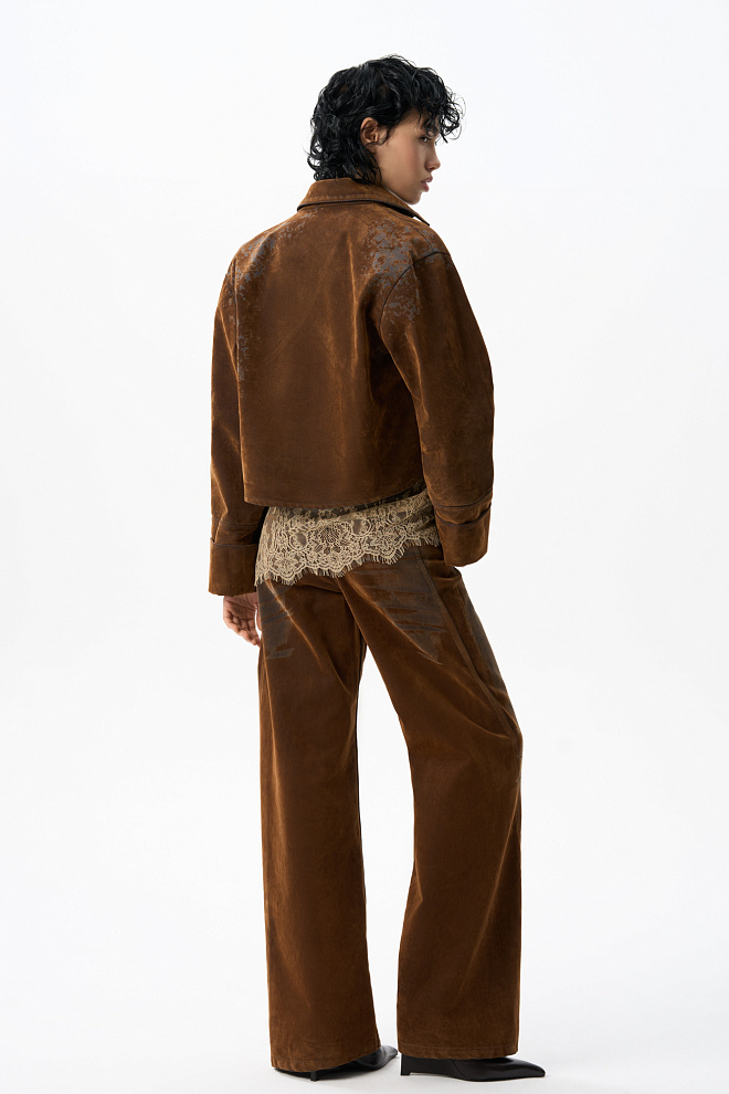 Джинсы с эффектом велюра