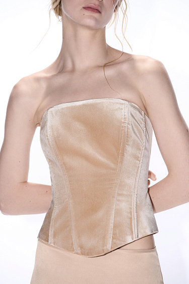 Бархатный корсет со шнуровкой