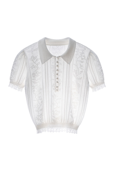 Ажурное поло с пайетками