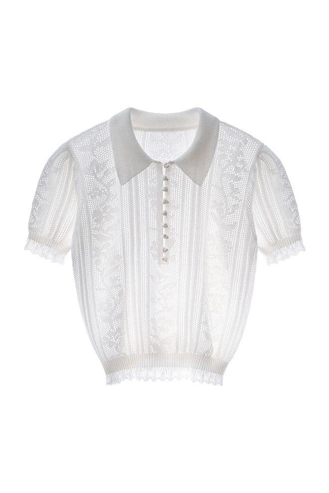 Ажурное поло с пайетками