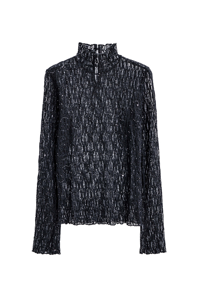 Кружевной топ с пайетками