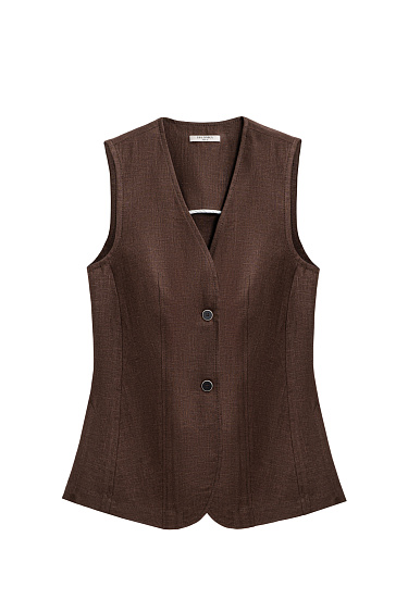Удлиненный жилет из 100% льна