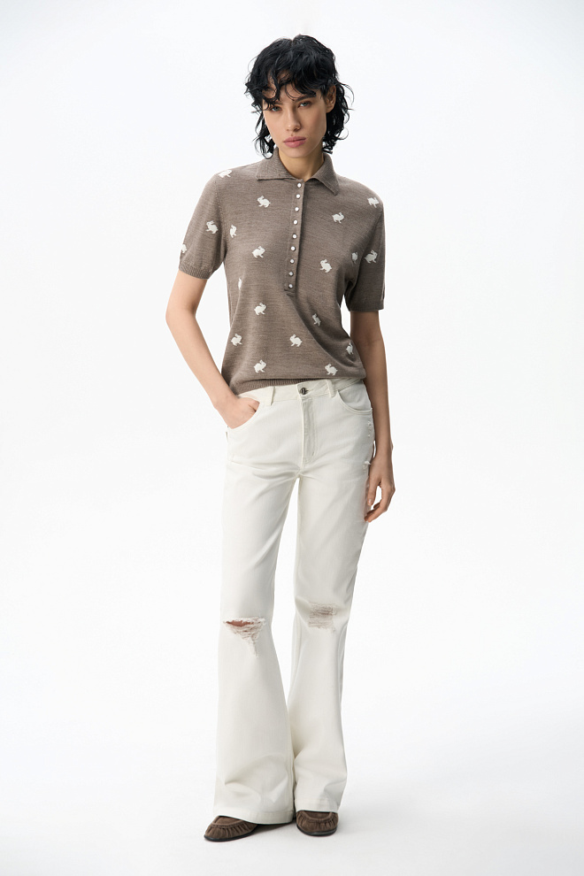 Поло с анималистичным принтом