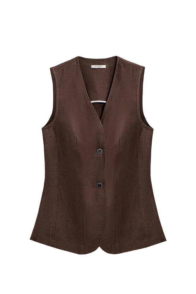 Удлиненный жилет из 100% льна