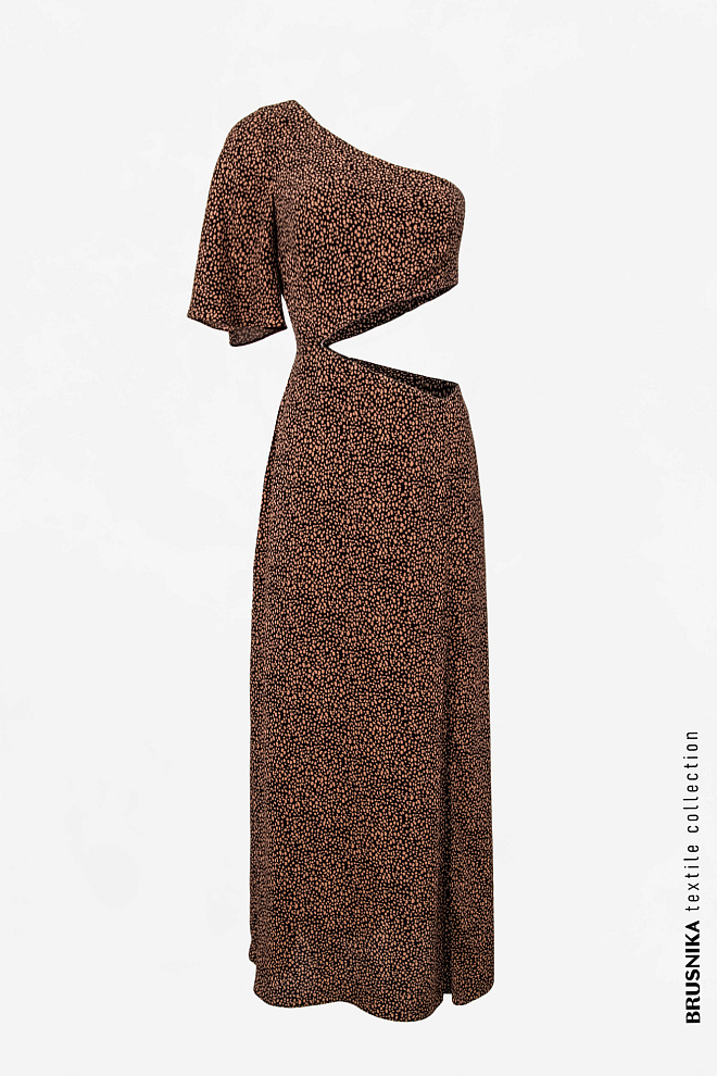 Платье из 100% вискозы с открытым плечом