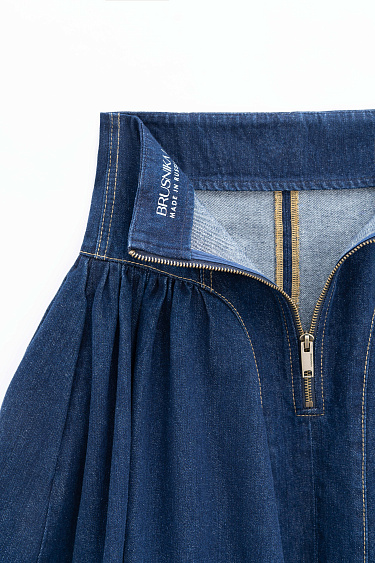 Джинсовая юбка с завышенной талией