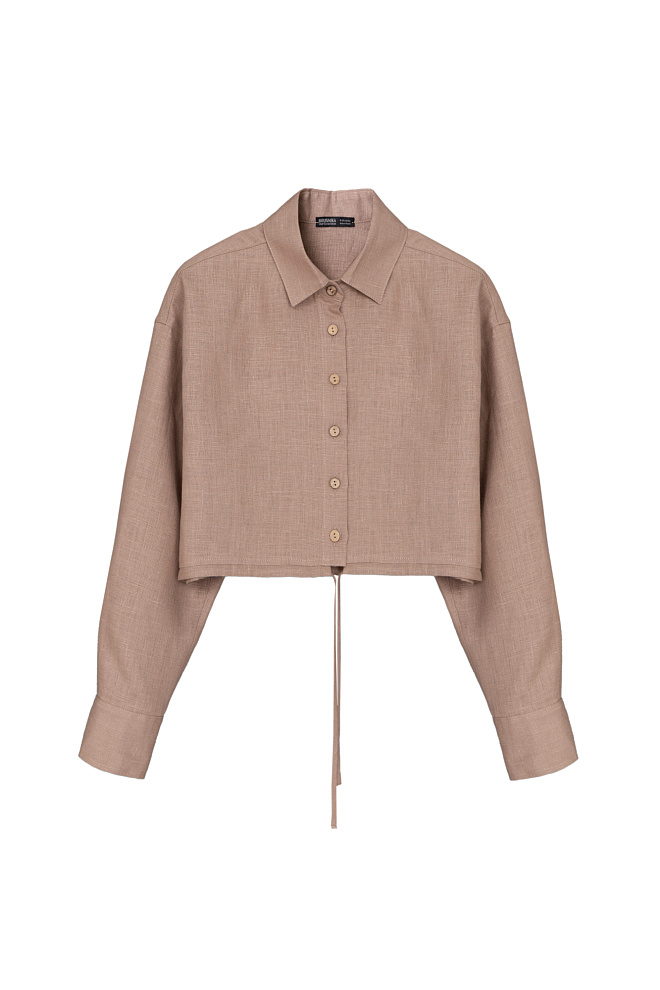Укороченная рубашка из 100% льна