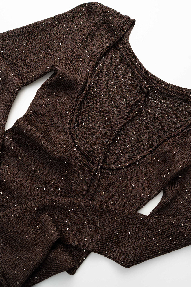 Платье мини с пайетками и открытой спиной