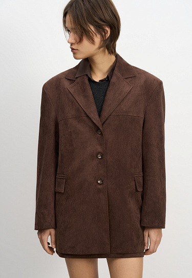 Жакет с отделкой под замшу