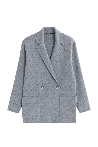 Трикотажный двубортный жакет