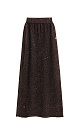 Трикотажная юбка длины макси из хлопка с добавлением вискозы. Модель А-силуэта, с широким эластичным поясом на резинке. Изделие декорировано маленькими пайетками.