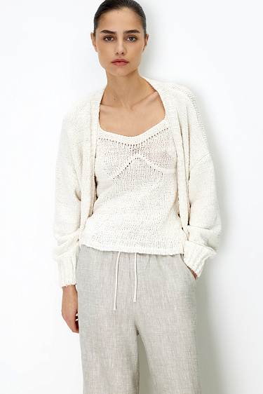 Хлопковый топ с вывязанным лифом