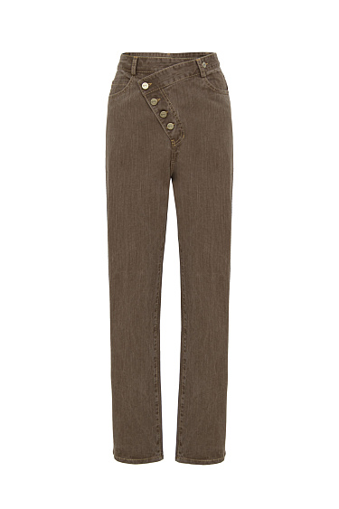 Джинсы с асимметричной застежкой