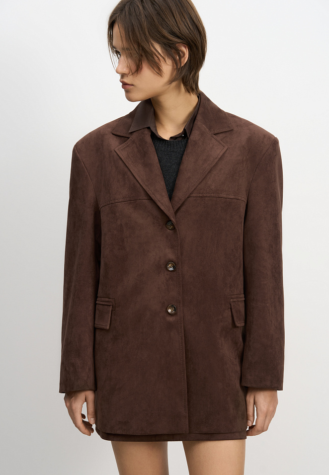 Жакет с отделкой под замшу