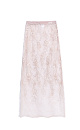 Кружевная юбка длины макси с цветочным орнаментом, расшитая бисером и пайетками. Застежка на потайную молнию. Изделие выполнено без подкладки.