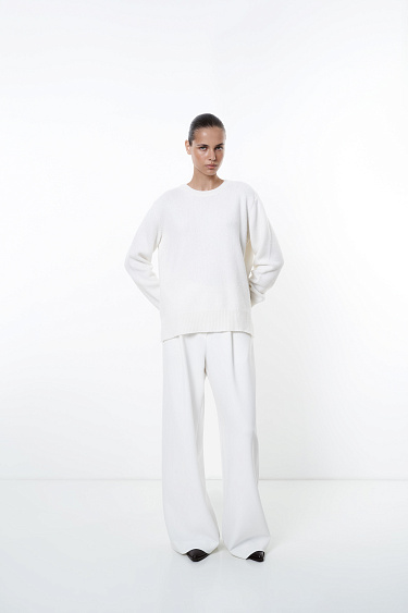 Джемпер из кашемира и шерсти с удлиненной спинкой