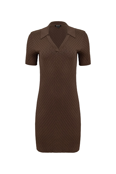 Платье из вискозы с воротником поло