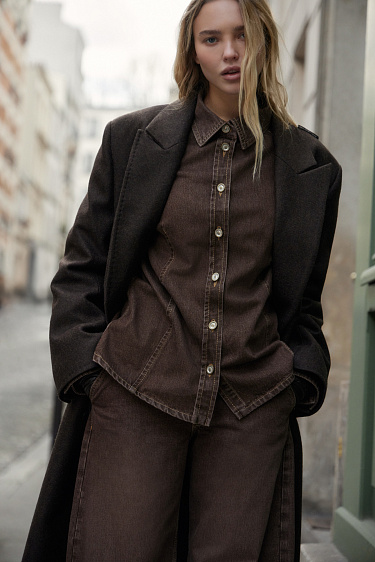 Джинсовая рубашка из 100% хлопка