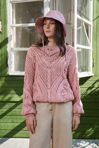 Ажурный джемпер из хлопка