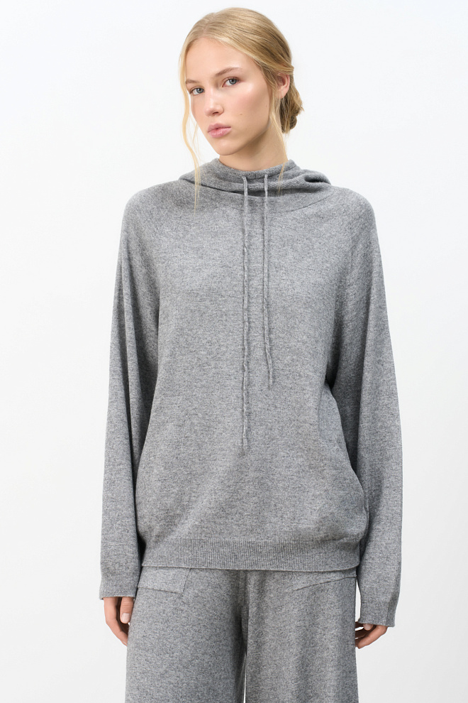 Трикотажное худи из кашемира и шерсти 