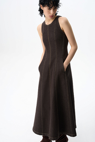 Джинсовое платье макси