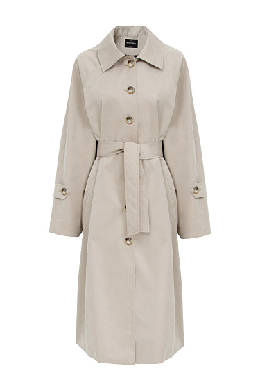 Oversize тренч с разрезами на молнии по бокам